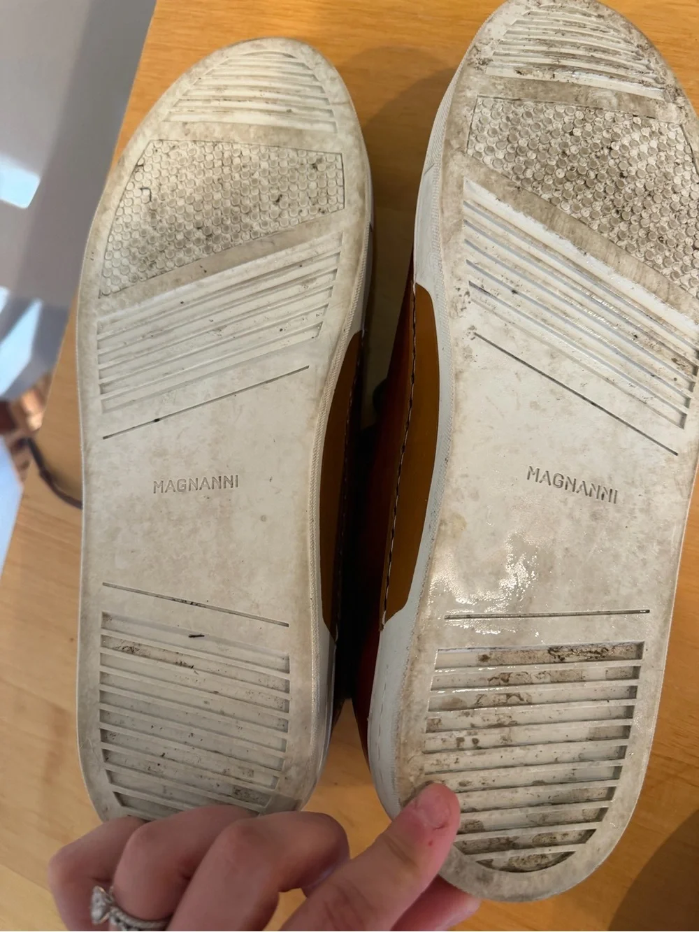 Magnanni Brown Leather Low-Top Sneakers with White Sole